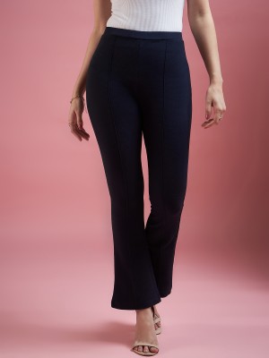 Dressberry Regular Fit Women Blue Trousers