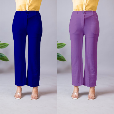 INDIANRANG Regular Fit Women Blue, Purple Trousers
