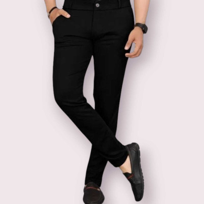 Stellalifestyle Regular Fit Men Black Trousers