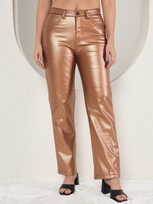 TANDUL Regular Fit Women Gold Trousers