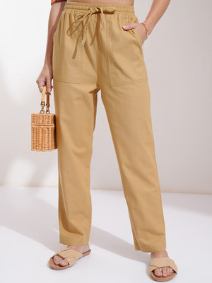 Tokyo Talkies Regular Fit Women Khaki Trousers