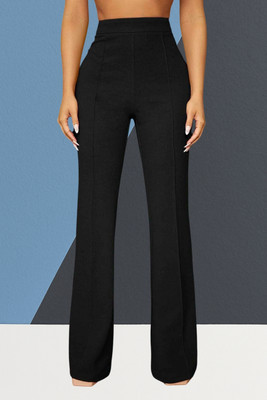 SKD TRENDZ Comfort Fit, Regular Fit Women Black Trousers