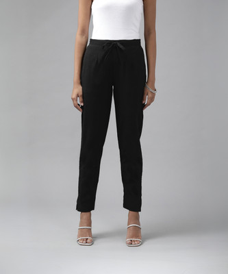 Yufta Regular Fit Women Black Trousers
