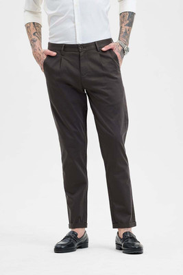 Snitch Slim Fit Men Brown Trousers