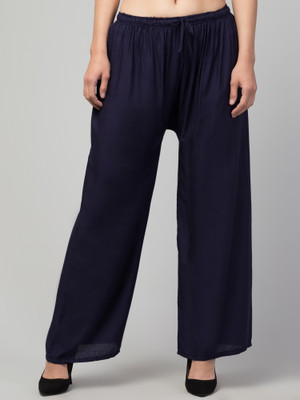 Treebo Relaxed Women Dark Blue Trousers
