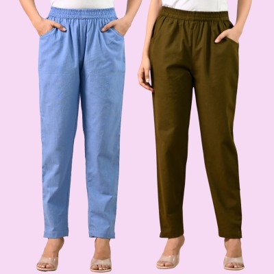 SAAV Regular Fit Women Blue, Dark Green Trousers