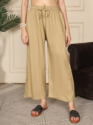 VEE POP Flared Women Beige Trousers
