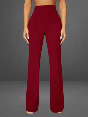 HouseOfCommon Comfort Fit Women Maroon Trousers