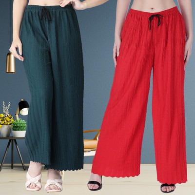 IRHA Relaxed Women Red, Green Trousers