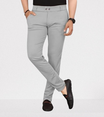Advikfashion Slim Fit Men Grey Trousers