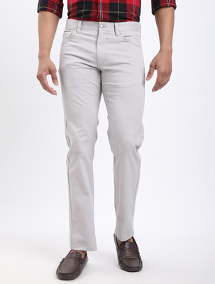 INDIAN TERRAIN Slim Fit Men Grey Trousers