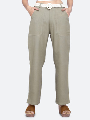 FIREAGE Loose Fit Women Grey Trousers