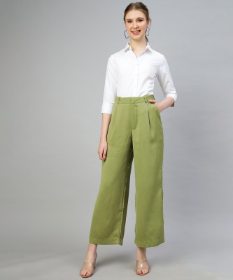 fithub Relaxed Women Green Trousers