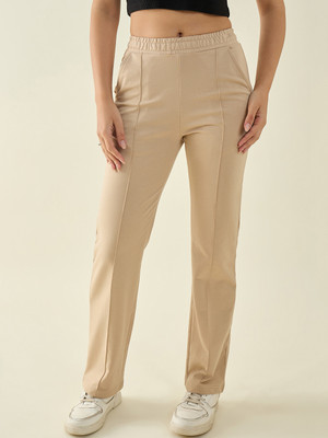 98 Degree North Straight Fit Women Beige Trousers