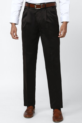 PETER ENGLAND Regular Fit Men Black Trousers