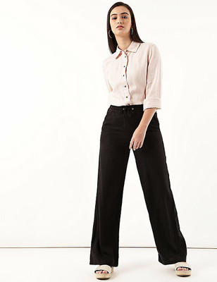 MARKS & SPENCER Regular Fit Women Black Trousers