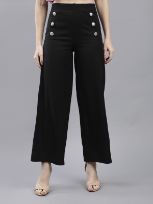 saffe Regular Fit Women Black Trousers