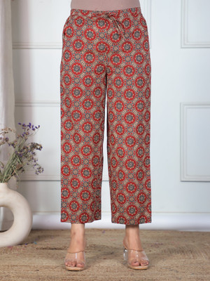 Aramya Comfort Fit Women Red Trousers
