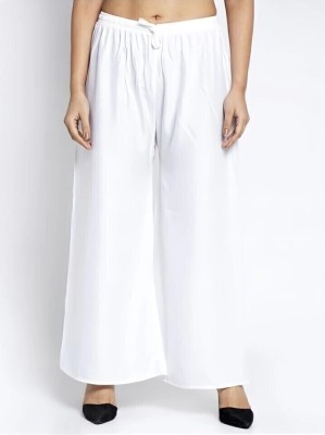 uniko Relaxed Women White Trousers