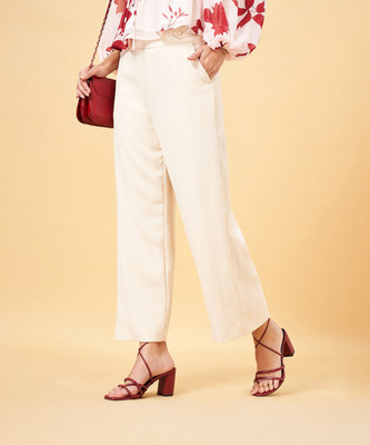 Honey By Pantaloons Regular Fit Women White Trousers