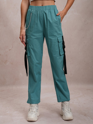 Tokyo Talkies Regular Fit Women Green Trousers