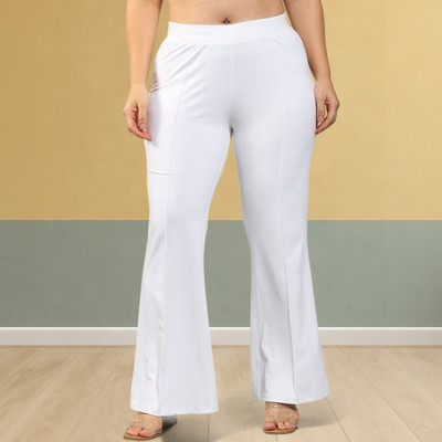 nitafashion Loose Fit Women White Trousers