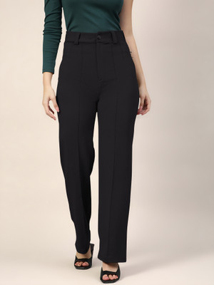 NAVYANKAA Regular Fit Women Black Trousers