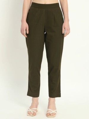 Oxinexx Regular Fit Women Green Trousers