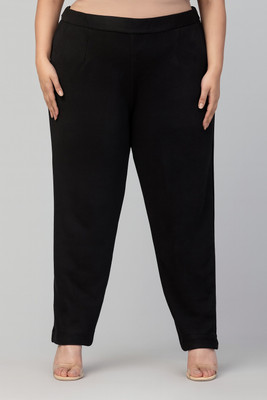 MISS DESIRE Regular Fit Women Black Trousers