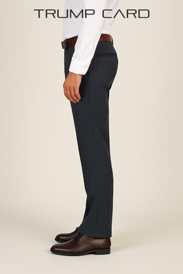 Trump Card Slim Fit Men Black Trousers