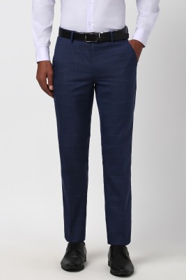 PETER ENGLAND Slim Fit Men Blue Trousers