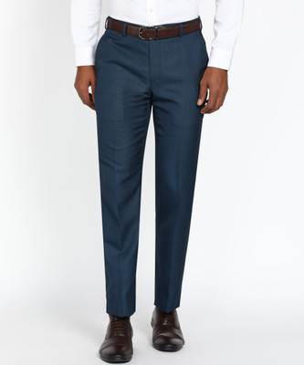 PARK AVENUE Regular Fit Men Dark Blue Trousers