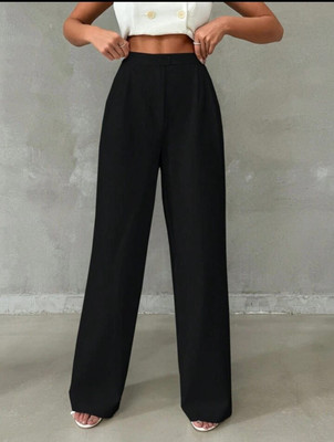NEXT ONE Straight Fit Women Black Trousers