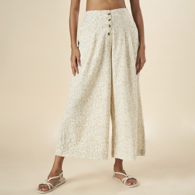 Akkriti by Pantaloons Flared Women White Trousers