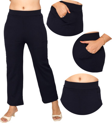 Fashion Bazaar Regular Fit Women Dark Blue Trousers