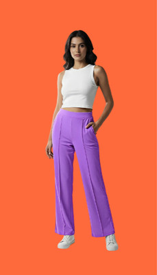 LAXMISPORTS Straight Fit Women Purple Trousers