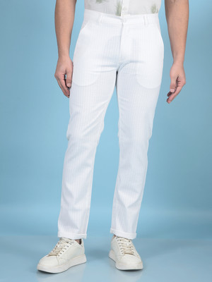 CRIMSOUNE CLUB Slim Fit Men White Trousers