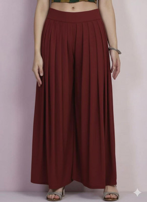 Tannu Fashion Flared Women Maroon Trousers