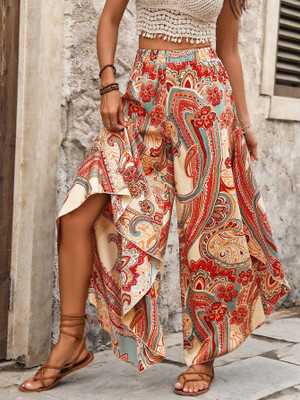 Leriya Fashion Loose Fit Women Red Trousers