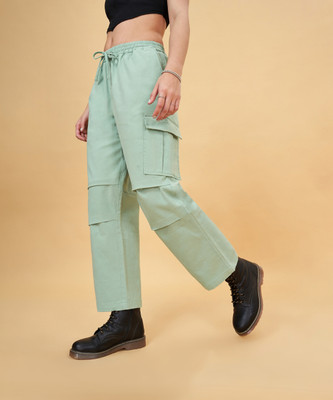 YU by Pantaloons Regular Fit Women Green Trousers