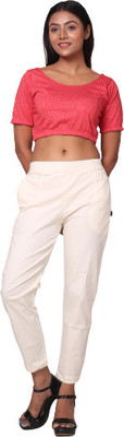 Kapok Gold Relaxed Women White Trousers
