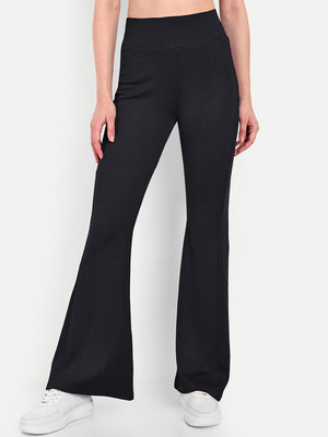 Broadstar Flared Women Black Trousers