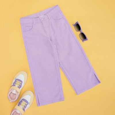 Pantaloons Junior Regular Fit Girls Purple Trousers