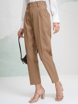 Tokyo Talkies Regular Fit Women Brown Trousers