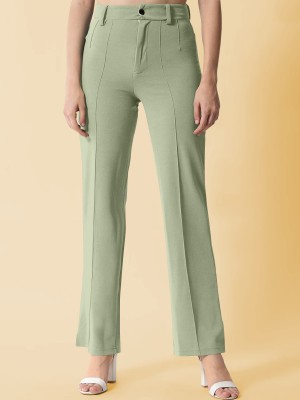 FIBERMILL Regular Fit Women Light Green Trousers