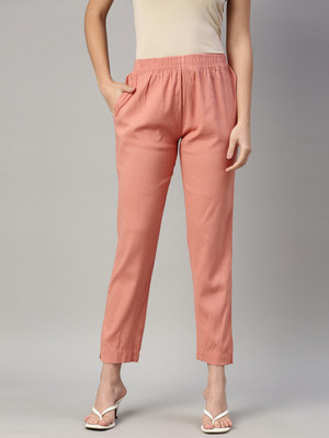 GOLDSTROMS Slim Fit Women Pink Trousers