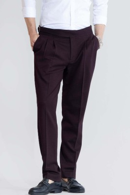 Snitch Slim Fit Men Maroon Trousers