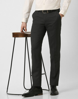 PETER ENGLAND Slim Fit Men Grey Trousers