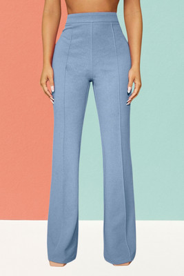AKOTTY Comfort Fit, Regular Fit Women Light Blue Trousers