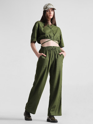 ONLY Relaxed Women Green Trousers